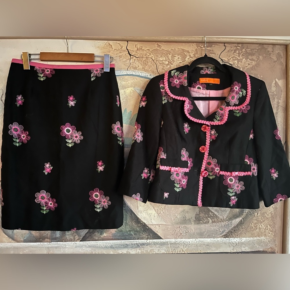 Cynthia Steffe Skirt-Blazer Embroidered Set